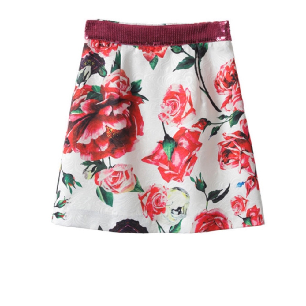The Bryn Sequin Floral Skirt - Picture 2 of 10